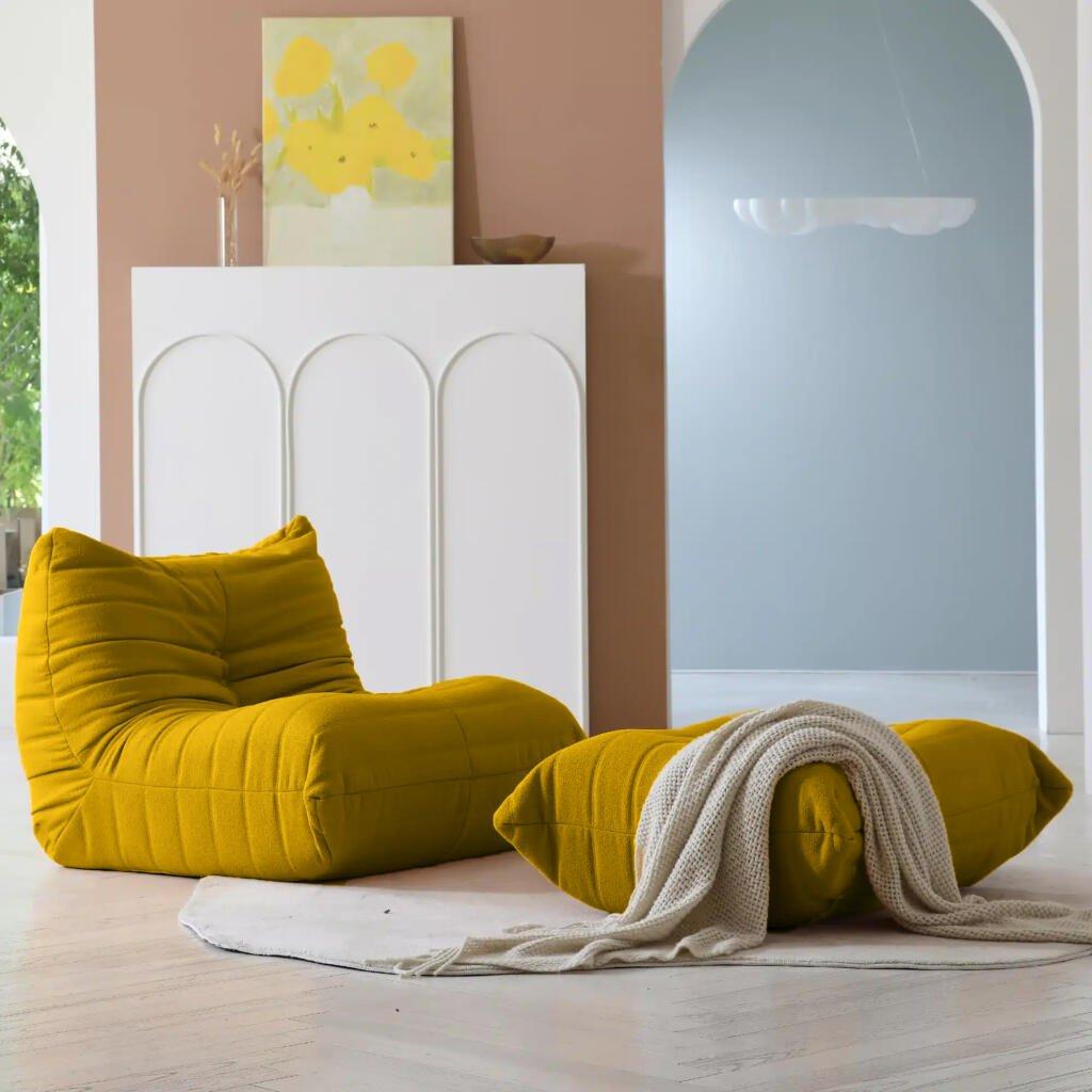 Togo Sofa Ottoman Yellow 2 scaled