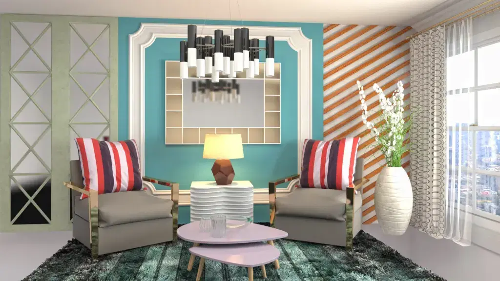 Tropical living room furniture.