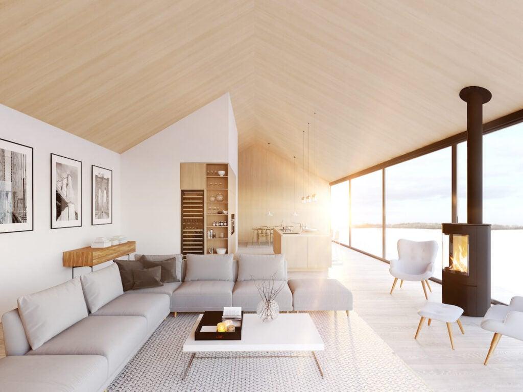 warm scandinavian living room