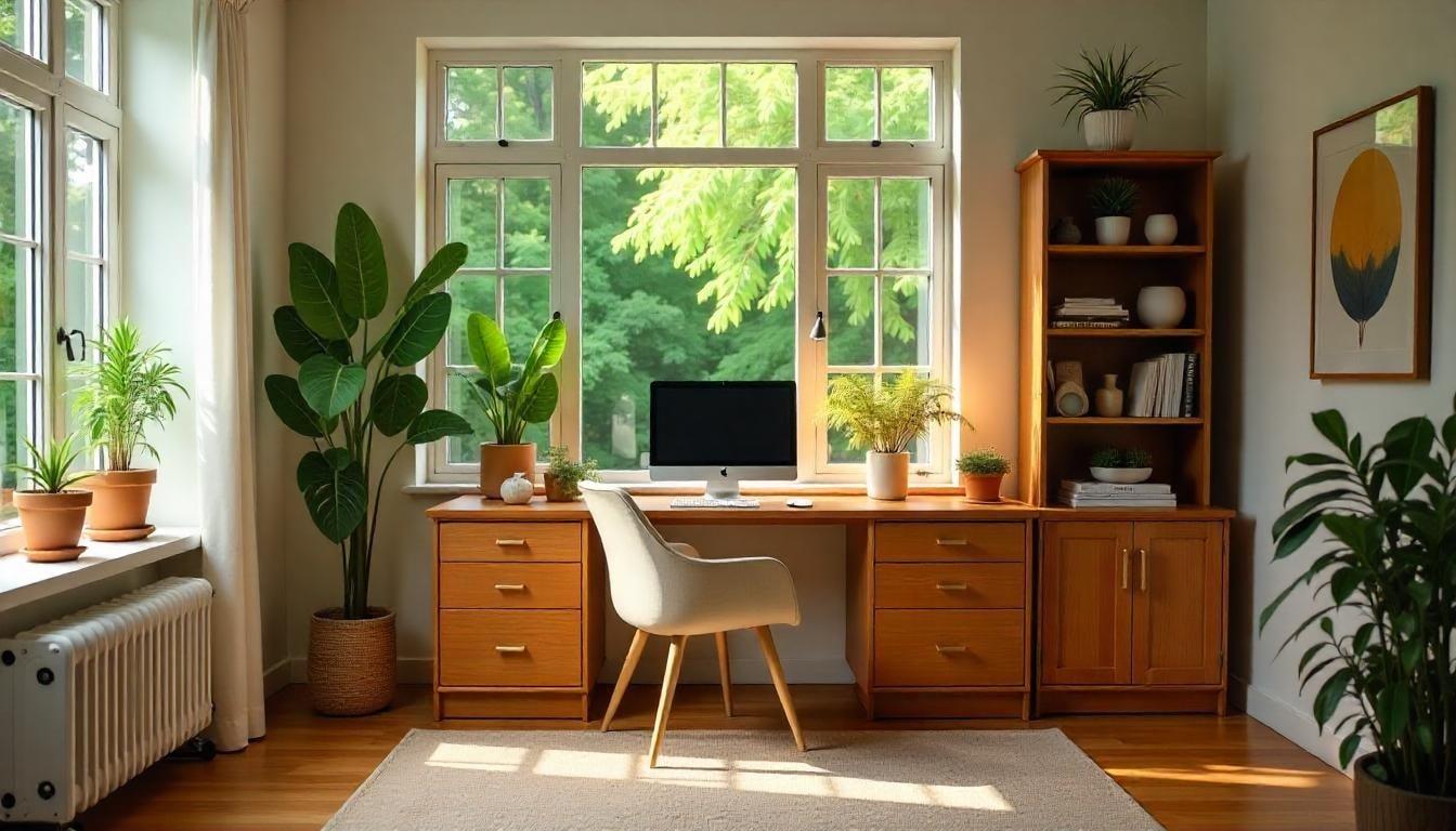 small home office arrangement inspiration | murphy desk and chair in bedroom
